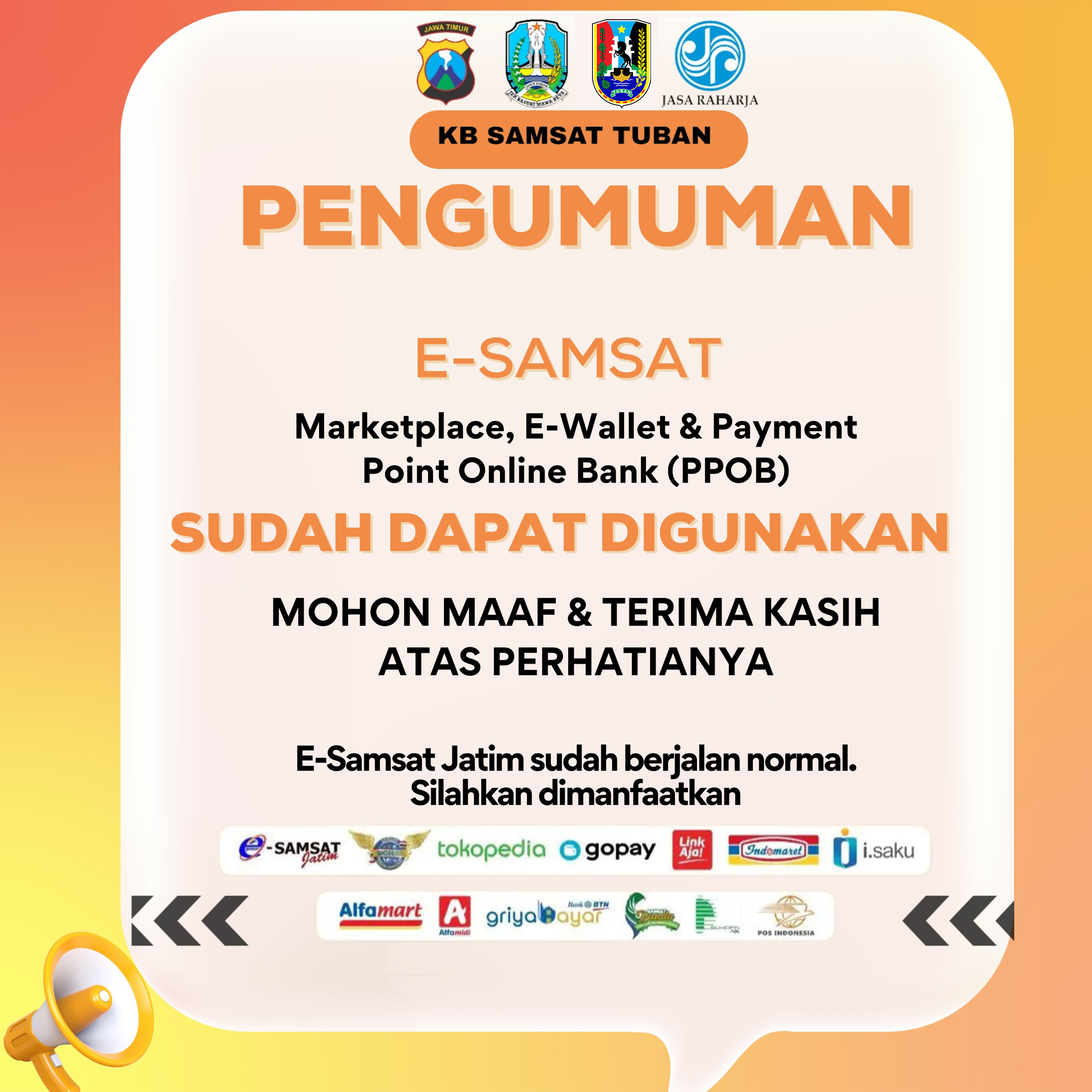 Pengumuman: e-Samsat Sudah Dapat Digunakan!